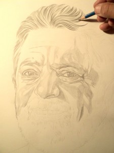 Luis Inácio Lula da Silva. Desenhando os cabelos