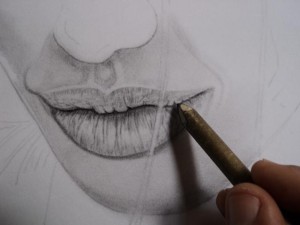 Desenho dos lábios Angelina Jolie