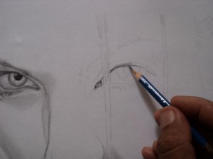 Retrato a lápis Angelina Jolie