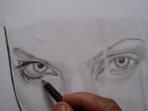 Retrato a lápis Angelina Jolie