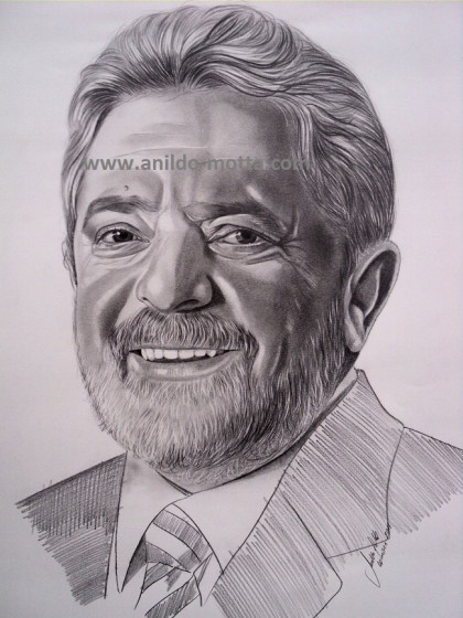 Lula da Silva desenho a lápis grafite passo a passo.