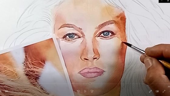 Pintura com aquarelas