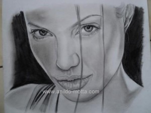 Angelina Jolie Desenho a lápis retrato