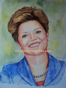 Aquarela Dilma Rousseff