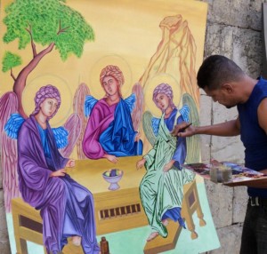 PINTURA A ÓLEO RELIGIÃO ORTODOXA