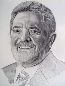 Lula sa Silva a lápis carvão