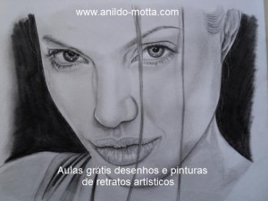 Desenho de Angelina Jolie passo a passo