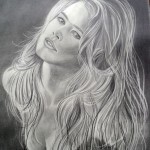Claudia Schiffer a lápis grafite