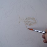 Muammar Kadafi retrato com sangue de porco