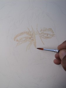 Muammar Kadafi retrato a sangue