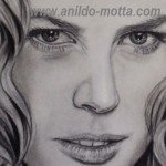 Desenho a lápis de Nicole Kidmman.