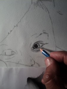 Desenho de olhos criança