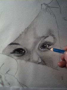 Desenho de olhos criança