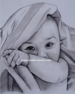 Desenho de criança a grafite