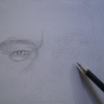 Desenho de Leonardo Dicaprio a lápis grafite