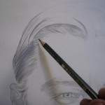 Desenho de Leonardo Dicaprio a lápis grafite