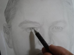 Desenho de Leonardo Dicaprio a lápis grafite