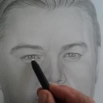 Desenho de Leonardo Dicaprio a lápis grafite
