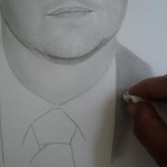 Desenho de Leonardo Dicaprio a lápis grafite