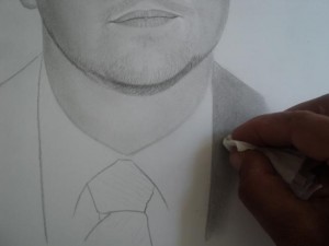 Desenho de Leonardo Dicaprio a lápis grafite