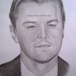 Desenho de Leonardo Dicaprio a lápis grafite