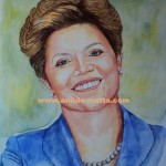 Pintura de Dilma Rousseuf com aquarela