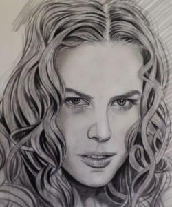 Nicole desenho a lápis grafite
