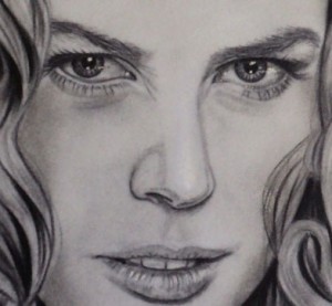 Nicole desenho a lápis grafite