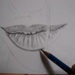 Desenho dos lábios Angelina Jolie