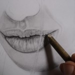 Desenho dos lábios Angelina Jolie