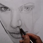Retrato a lápis Angelina Jolie