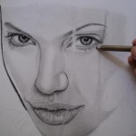Retrato a lápis Angelina Jolie