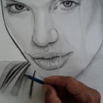 Retrato a lápis Angelina Jolie