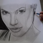 Retrato a lápis Angelina Jolie