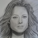 Jodie Foster desenho a lápis passo a passo