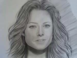 Jodie Foster desenho a lápis passo a passo