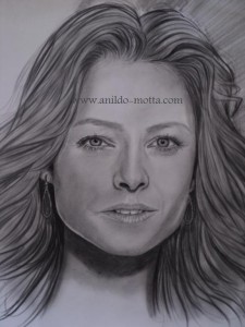 Desenho realista Jodie Foster