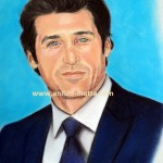 Desenho de patrick dempsey a pastel seco.