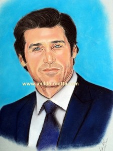 Desenho de patrick dempsey a pastel seco.