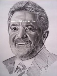 Lula da Silva desenho a lápis grafite.