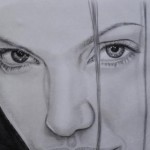 Desenho a lápis de Angelina Jolie