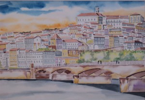 Aquarela da Ponte Santa Clara