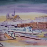 Aquarela Catedral de Notredame
