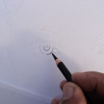 Angelina Jolie retrato a carvão. Olhos.