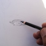 Angelina Jolie retrato a carvão. Olhos.