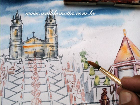 Aguarela Bom jesus de Braga