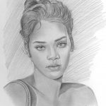Rihanna Desenho a carvão