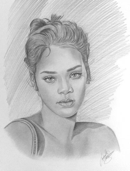 Rihanna Desenho a carvão