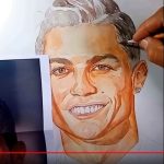 Pintura aquarela cristiano Ronaldo