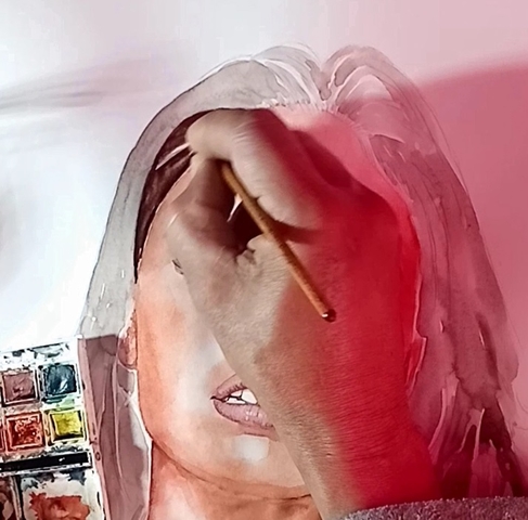 Isis Valverde, pintura com aquarelas passo a passo